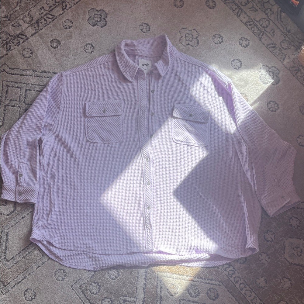 Relaxed Lavender Waffle Shirt
